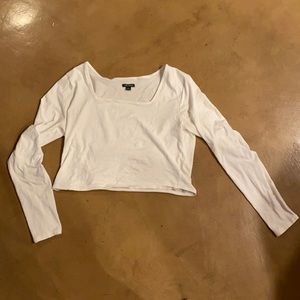 Wild fable white long sleeve square neck crop top
